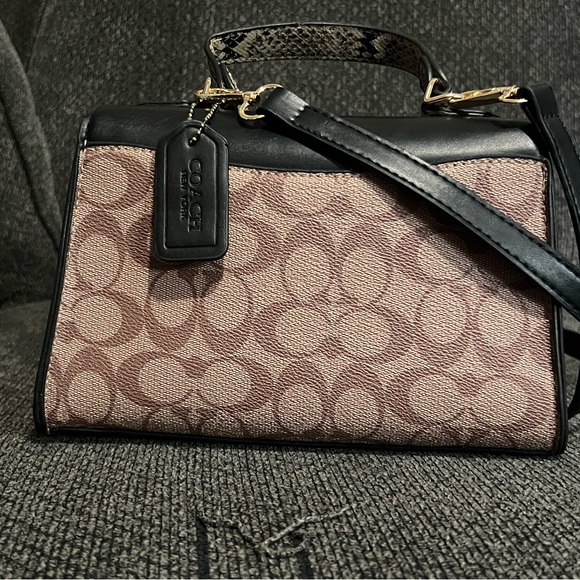 Coach Black and Brown Crossbody Bag with Signature Design - Picture 2 of 6